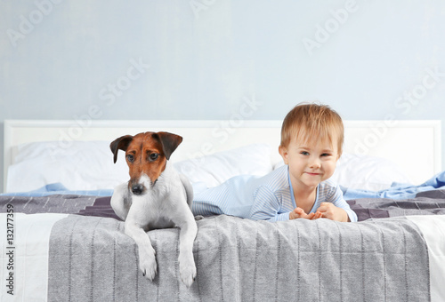 Cute little boy with funny ...