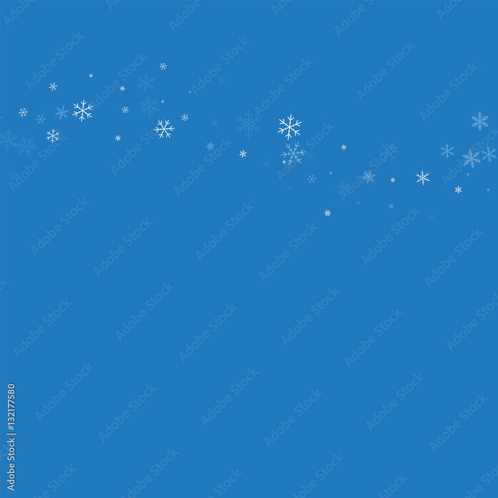 Sparse snowfall. Top wave on blue background. Vector illustration. Sparse snowfall. Top wave on blue background. Vector illustration.