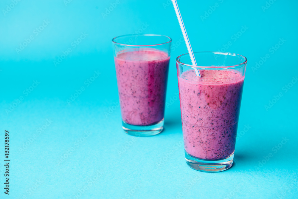 Blueberry smoothie with fresh berries Blueberry smoothie with fresh berries