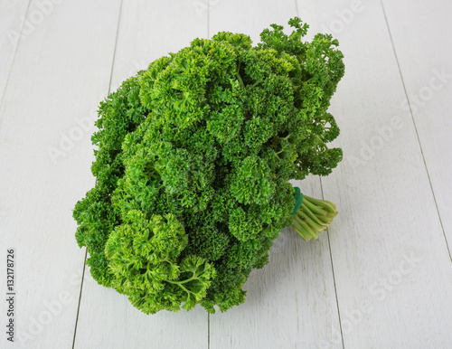 fresh green curly parsley