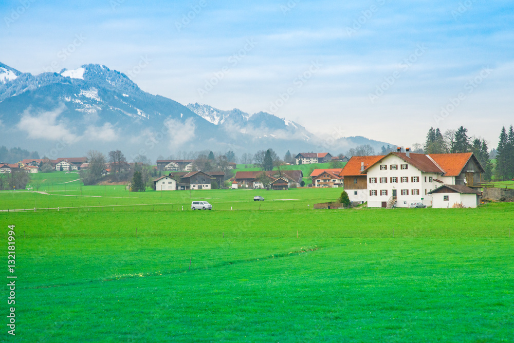 Landscape view of Fussen, Bavaria, Germany