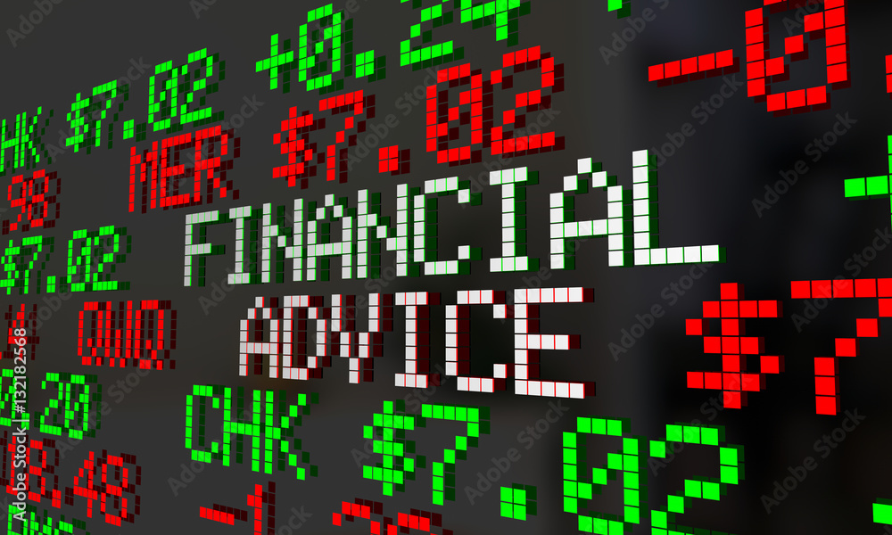 Financial Advice Advisor Money Help Stock Ticker 3d Illustration