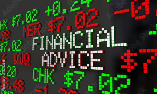 Financial Advice Advisor Money Help Stock Ticker 3d Illustration