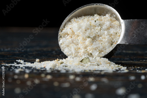 Garlic Salt Spilled from a Teaspoon