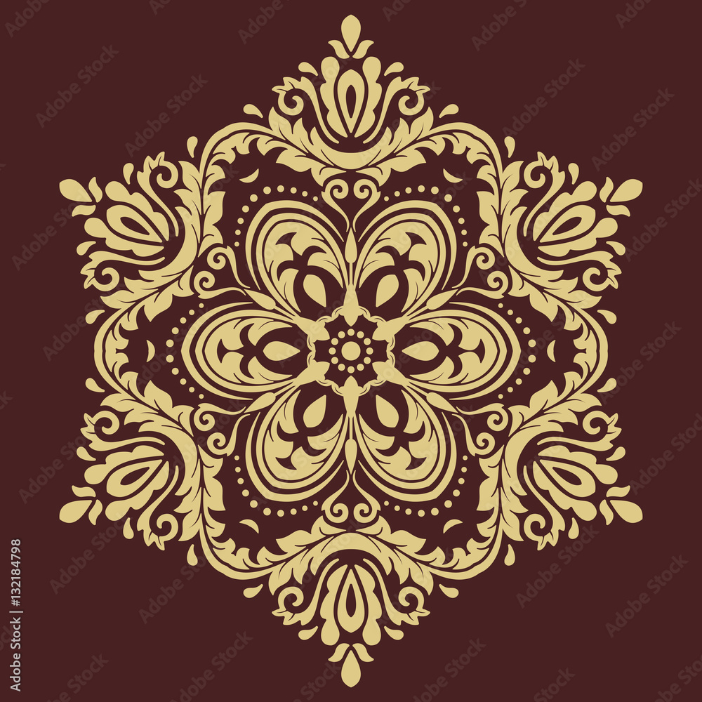 Oriental pattern with arabesques and floral elements. Traditional classic ornament Oriental pattern with arabesques and floral elements. Traditional classic ornament