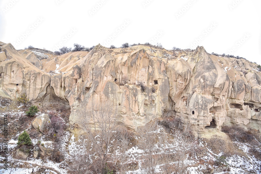 Goreme Open Air Museum During Winter in Cappadocia, Turkey