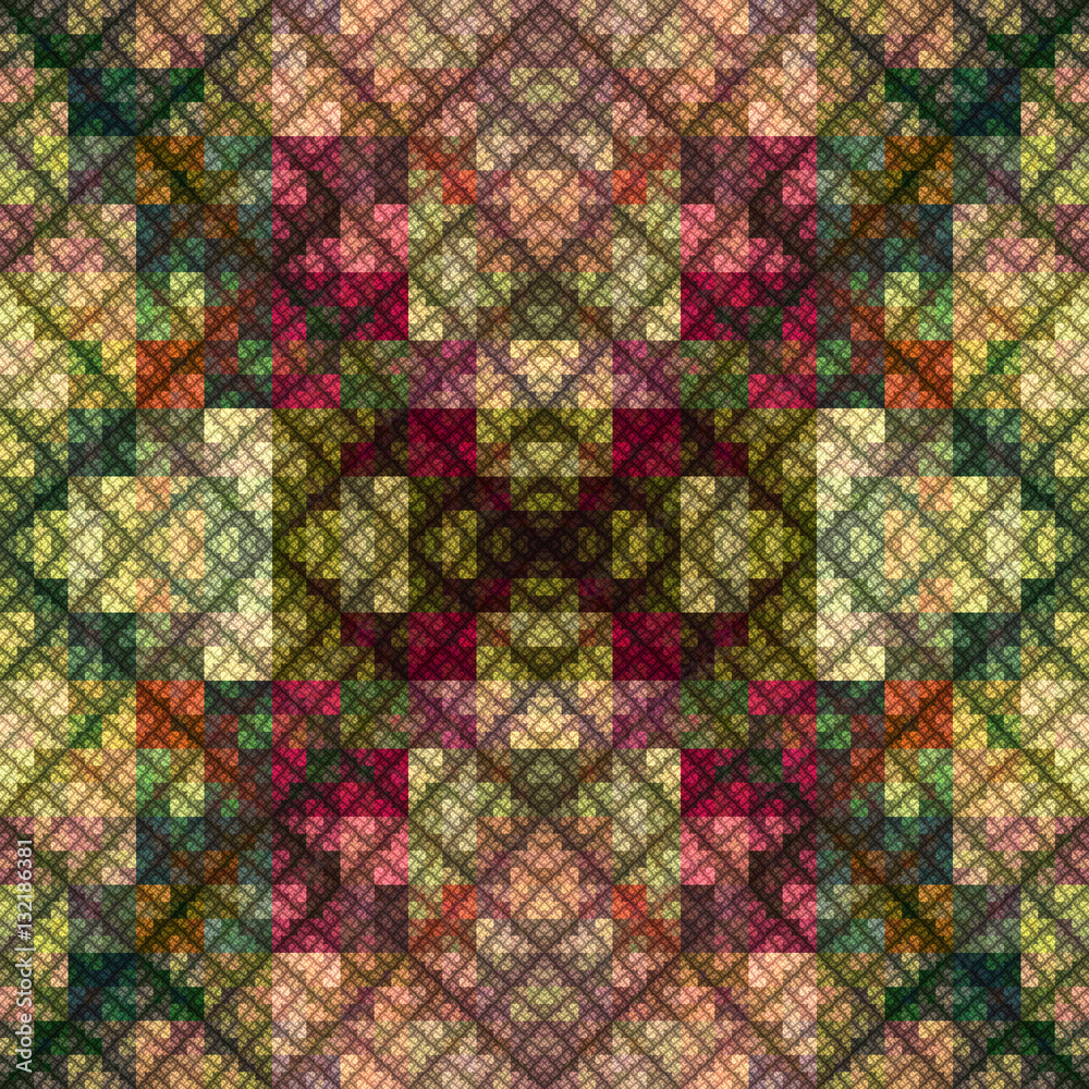 Multicolor parquet pattern