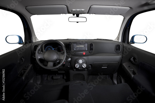 empty cockpit of vehicle and various displays © metamorworks