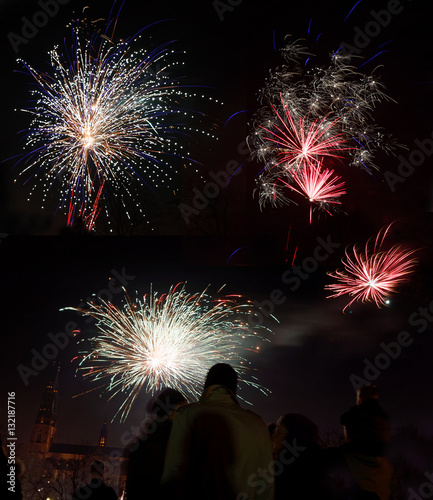 Celebration of the new year with fireworks