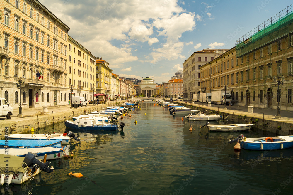 Trieste, Italy-July 2012: the historic center of Trieste, Italy
