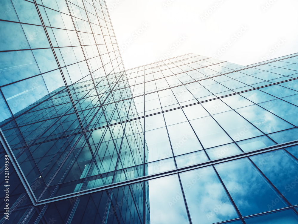 Obraz premium Architecture details Modern Building Glass facade Business background