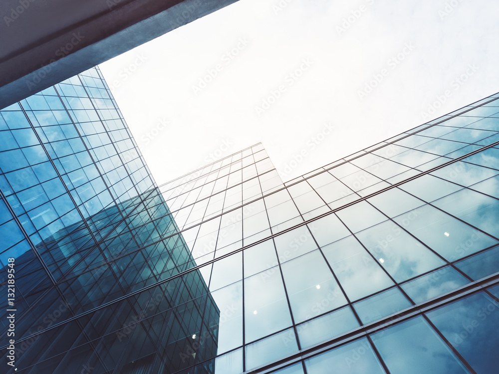 Obraz premium Architecture details Modern Building Glass facade Business background