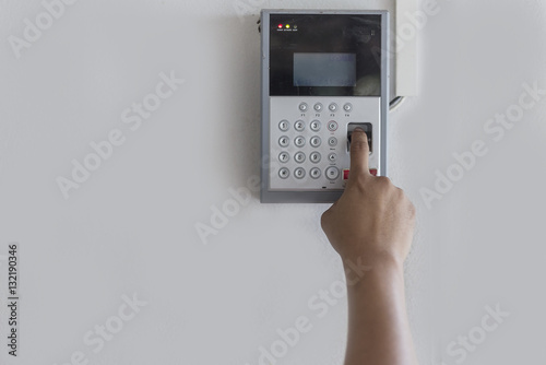Finger print scan for enter security system to work