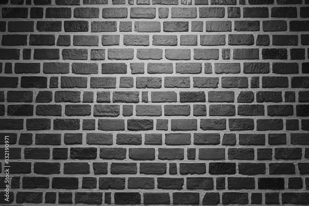 Bricks Wall background. Black and white color Bricks Wall background. Black and white color