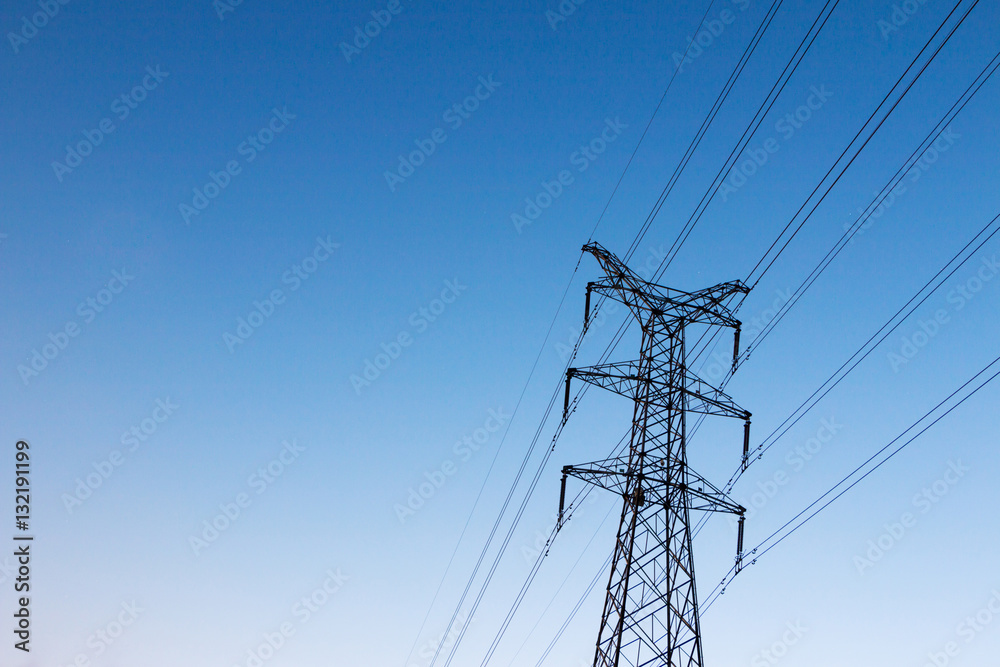 pylon in blue sky pylon in blue sky
