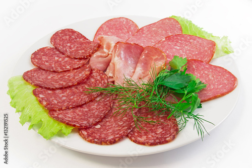 sliced sausages on the plate 2