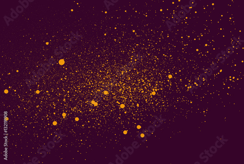 graffiti grunge spray effect in orange on burgundy
