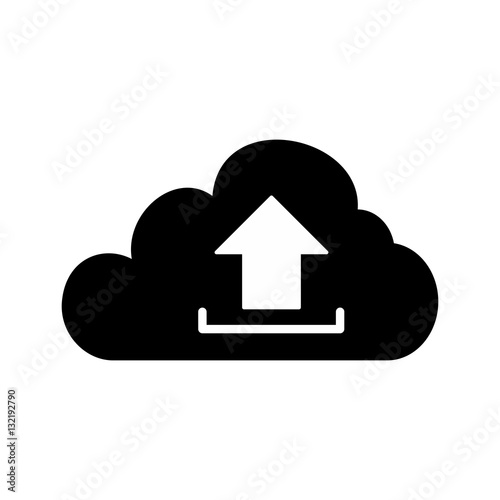 Upload cloud symbol isolated on white background photo