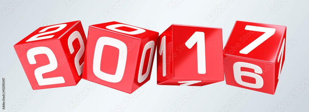 3D rendering 2017 cubes new year eve illustration 3D rendering 2017 cubes new year eve illustration
