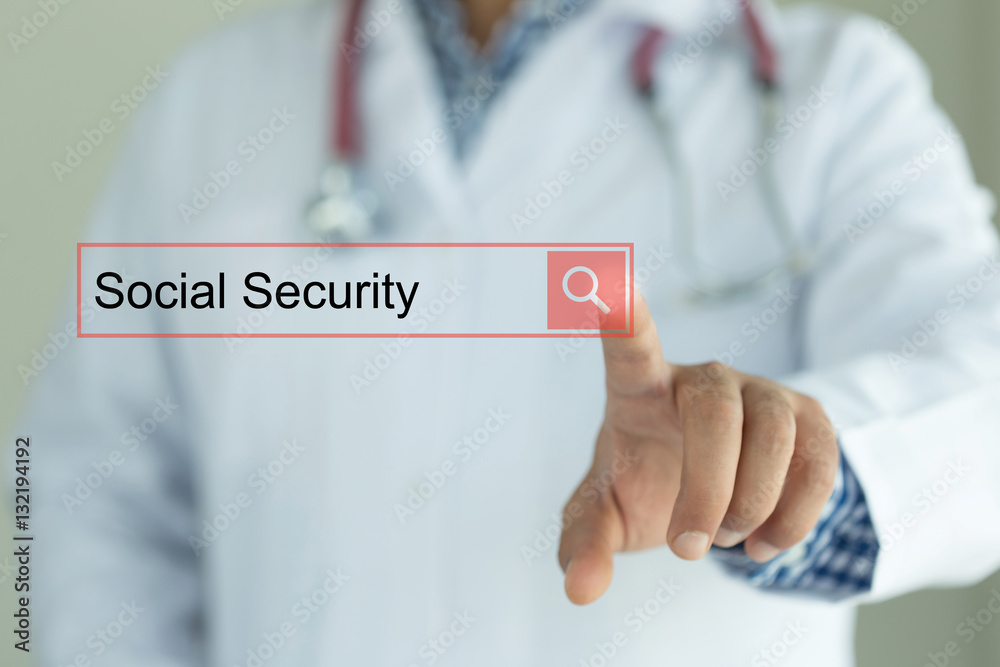 DOCTOR WORKING MODERN INTERFACE TOUCHSCREEN SEARCHING AND SOCIAL