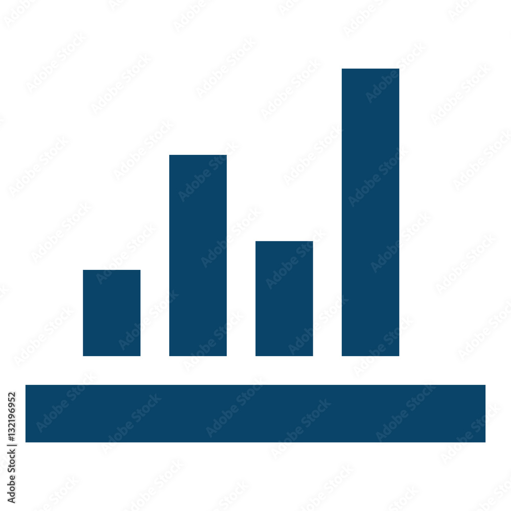 Stats illustration - Flat design icon - blue Stats illustration - Flat design icon - blue