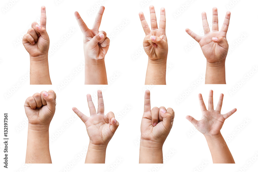 Child's hands many gesturing Child's hands many gesturing