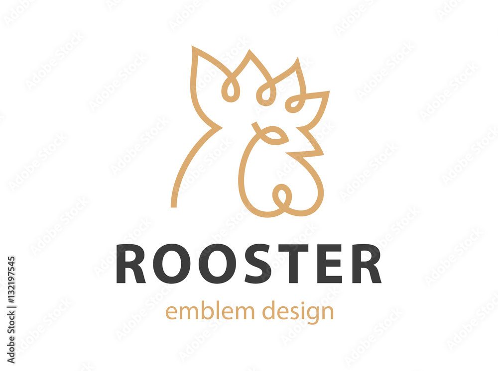 Rooster head logo - vector illustration