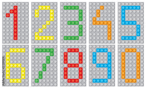 Obraz na płótnie Bricks numbers 1-10 / vector illustration w salonie