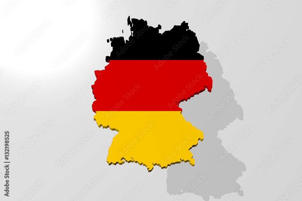 Germany map as a 3d rendering without text Germany map as a 3d rendering without text