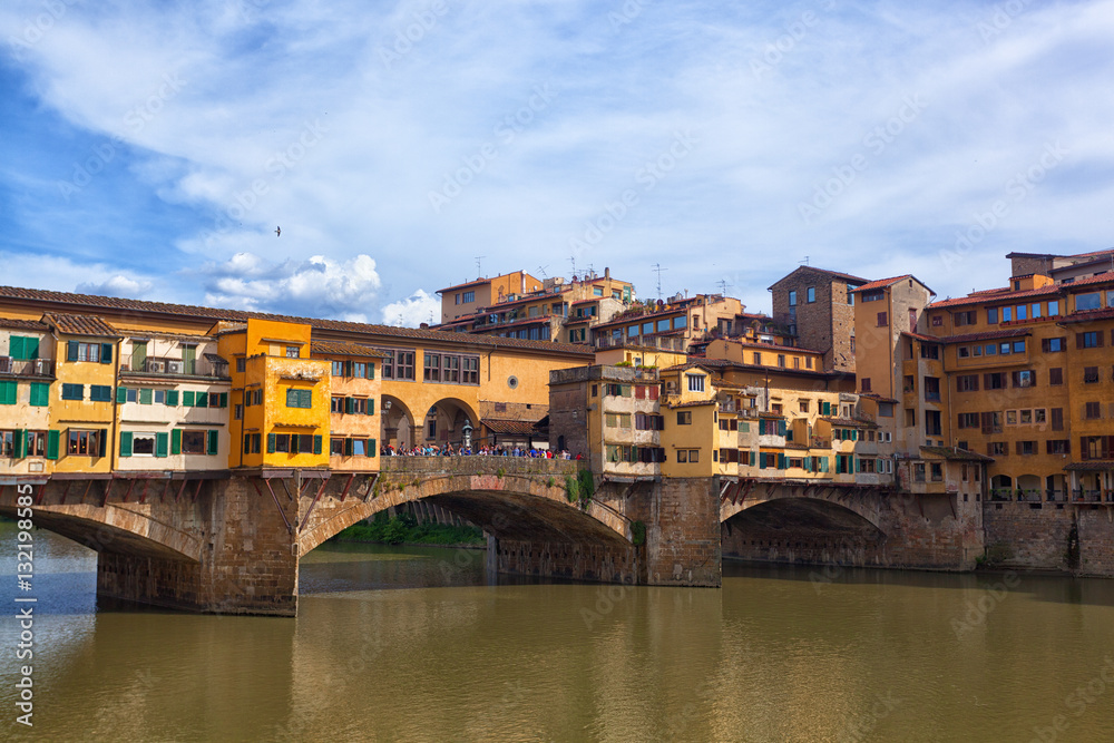 View of Gold (Ponte Vecchio) Bridge in Florence