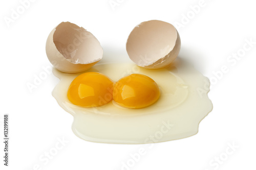  Broken double yolk egg