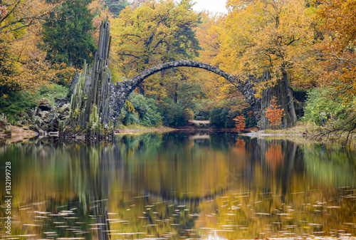 Devil's bridge"Rakotz bridge " in the park Kromlau, Germany © Mike Mareen