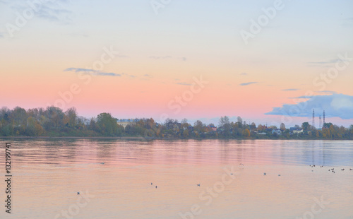 View of Neva River at evening. © konstan