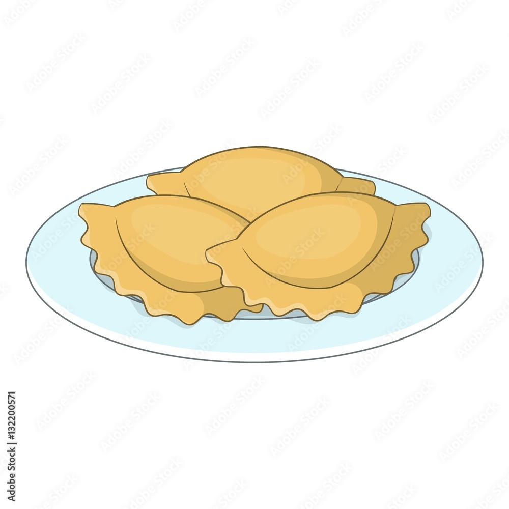 Empanadas, meat pie icon. Cartoon illustration of Empanadas, meat pie vector icon for web Empanadas, meat pie icon. Cartoon illustration of Empanadas, meat pie vector icon for web