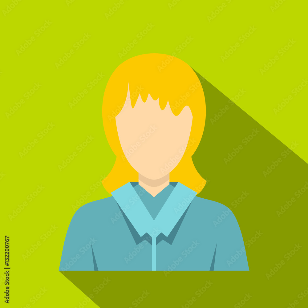 Blond woman icon. Flat illustration of blond woman vector icon for web isolated on lime background Blond woman icon. Flat illustration of blond woman vector icon for web isolated on lime background