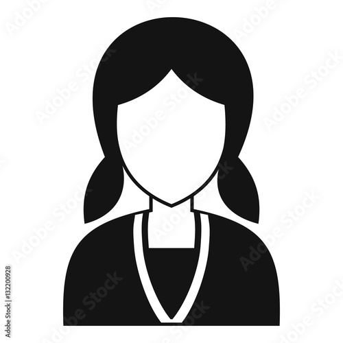 Girl with hairstyle icon. Simple illustration of girl with hairstyle vector icon for web