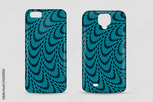 Abstract pattern. Blank phone case. Cover mockup. Vector illustration.