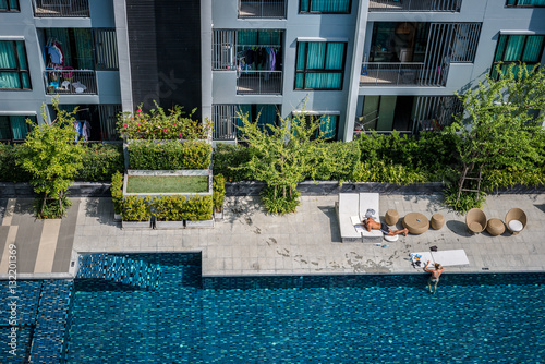 Pool of the condominium.