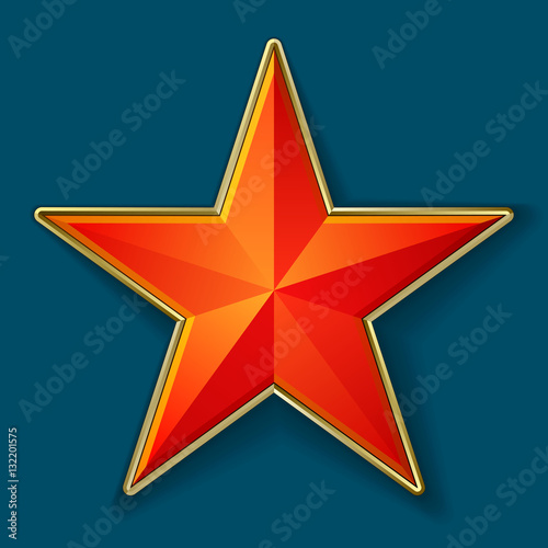 Red Star with golden frame