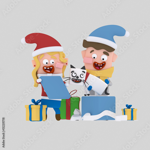 Kids opening gifts ( animal )

EASY COMBINE!  Custom 3d illustration contact me! photo