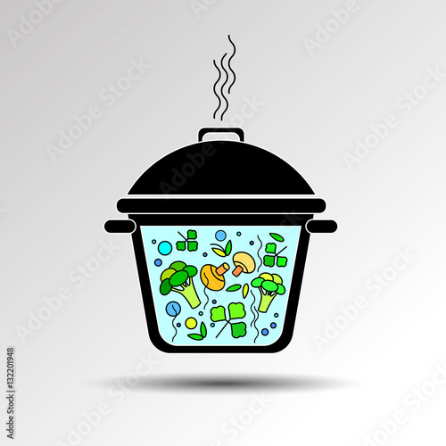 cooking saucepan kitchen food illustration object vector