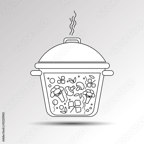 cooking saucepan kitchen food illustration object vector