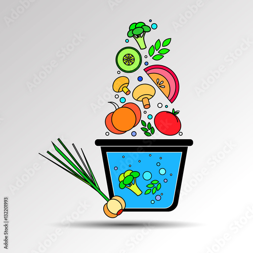 cooking saucepan kitchen food illustration object vector