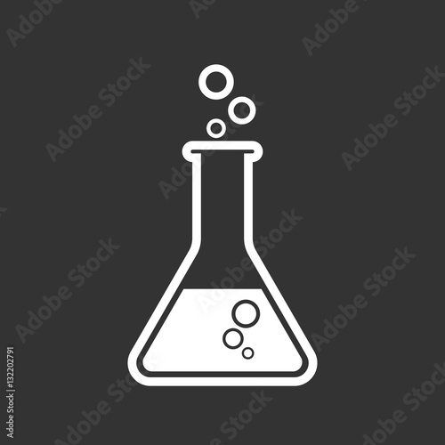 Chemical test tube pictogram icon. Laboratory glassware or beaker equipment isolated on black background. Experiment flasks. Trendy modern vector symbol. Simple flat illustration