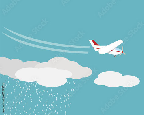 Artificial rain, Rainmaking, Cloud seeding,vector