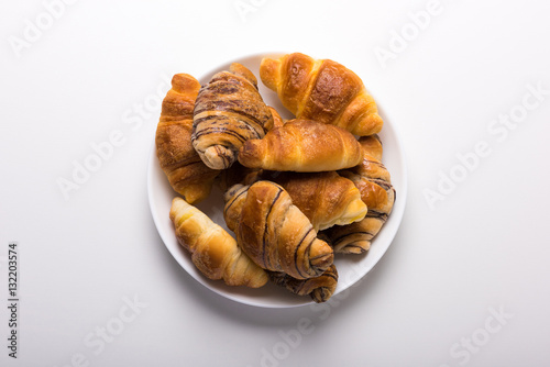 Japanese plain croissant and chocolate croissant