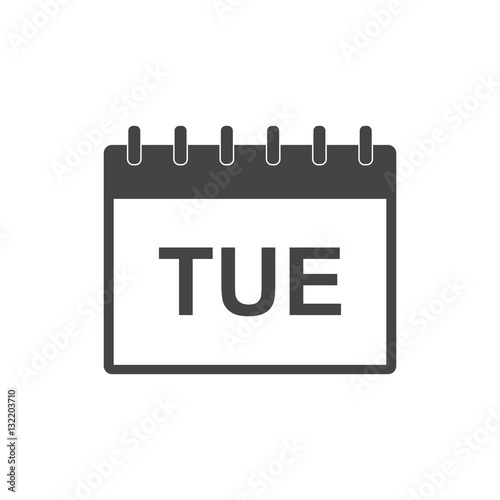 Tuesday calendar page pictogram icon. Simple flat pictogram for business, marketing, internet concept on white background. Trendy modern vector symbol for web site design or mobile app