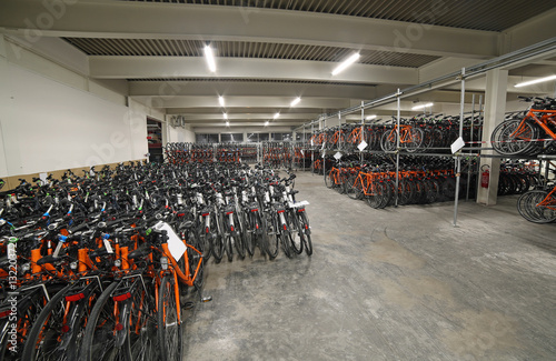 warehouse of bicycles for touring on two wheels