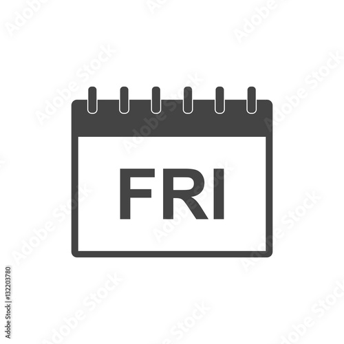 Friday calendar page pictogram icon. Simple flat pictogram for business, marketing, internet concept on white background. Trendy modern vector symbol for web site design or mobile app
