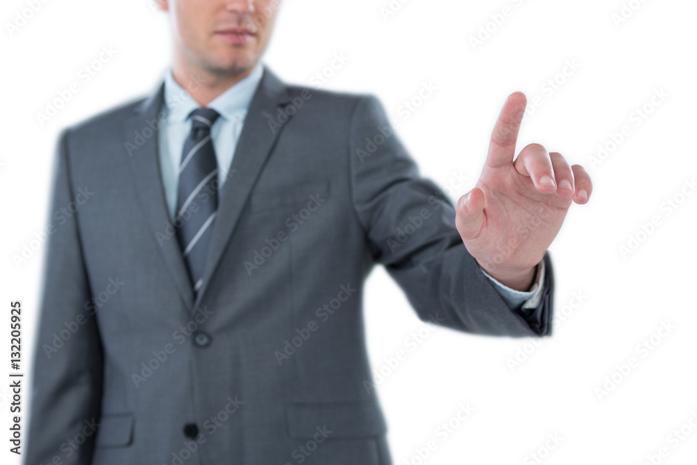 Businessman using futuristic digital screen Businessman using futuristic digital screen